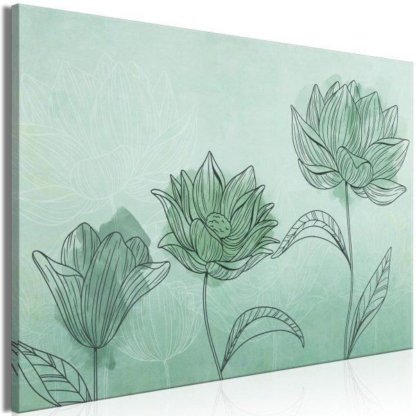 Canvas Print - Three Flowers (1 Part) Wide