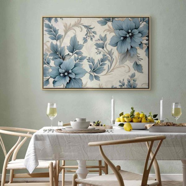 Canvas Print - Turquoise Flowers in Retro Ambience Floristic Ornaments - Image 11