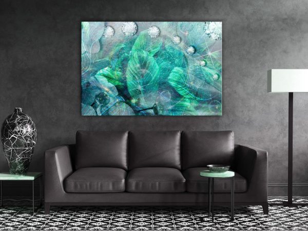 Canvas Print - Turquoise Leaves (1 Part) Wide - Image 2