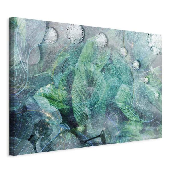Canvas Print - Turquoise Leaves (1 Part) Wide