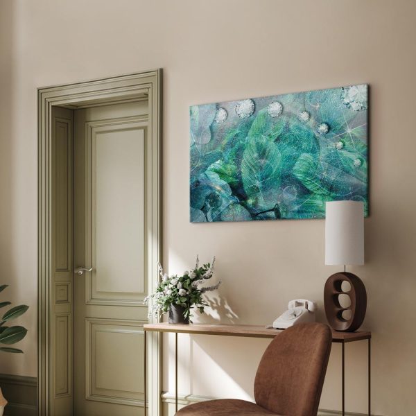 Canvas Print - Turquoise Leaves (1 Part) Wide