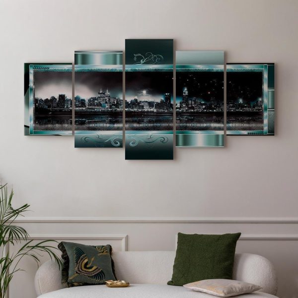 Canvas Print - Turquoise New York: Starry Night - Image 3