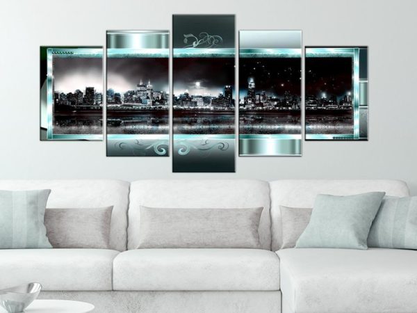 Canvas Print - Turquoise New York: Starry Night - Image 4