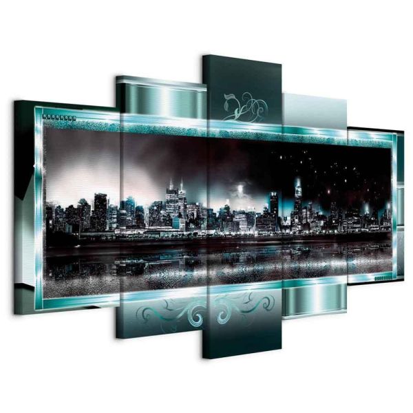 Canvas Print - Turquoise New York: Starry Night