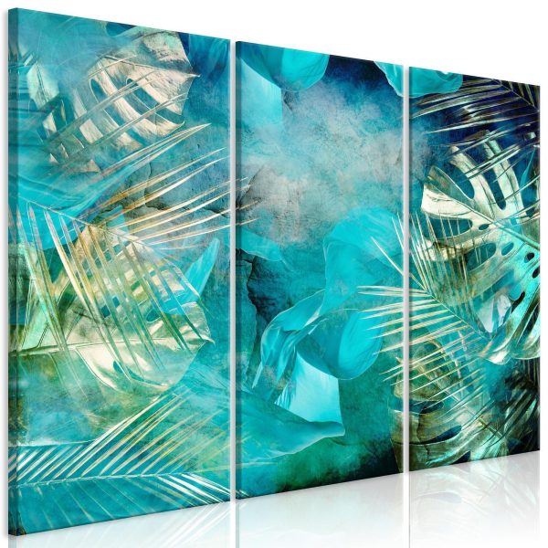 Canvas Print - Turquoise and Gold (3 Parts) - Image 2