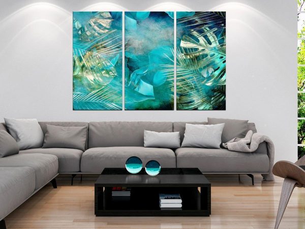 Canvas Print - Turquoise and Gold (3 Parts)