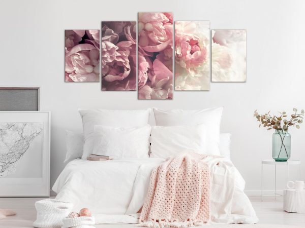 Canvas Print - Vintage Peonies (5 Parts) Wide - Image 4