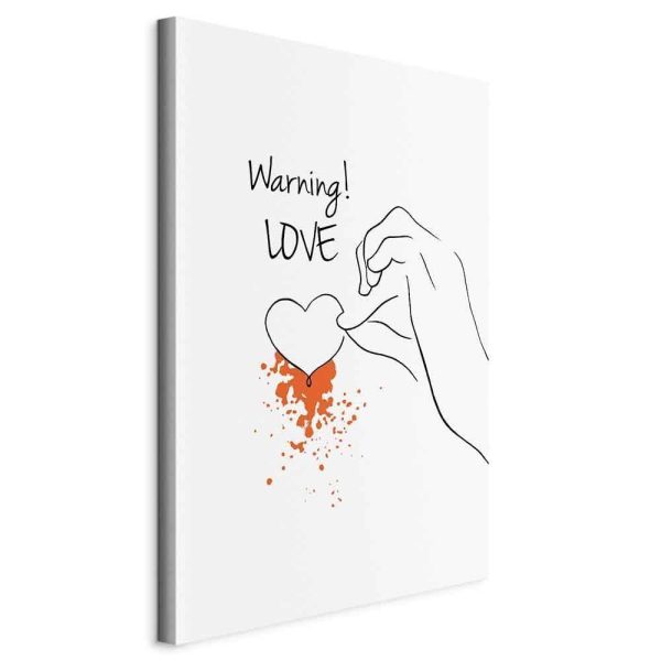 Canvas Print - Warning! Love (1 Part) Vertical