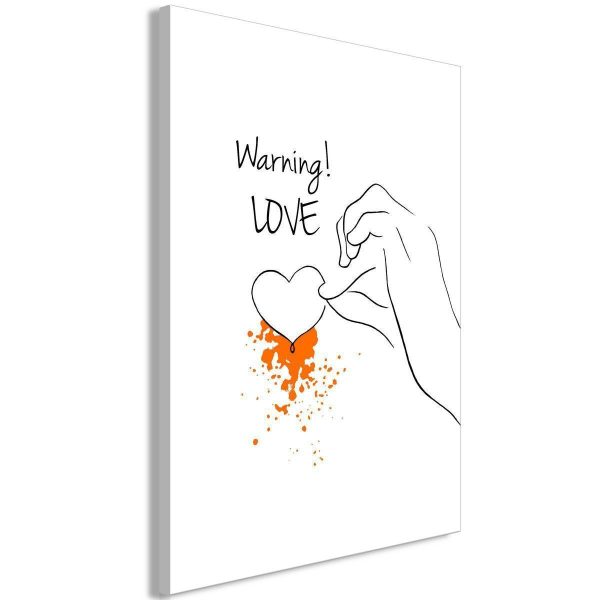 Canvas Print - Warning! Love (1 Part) Vertical