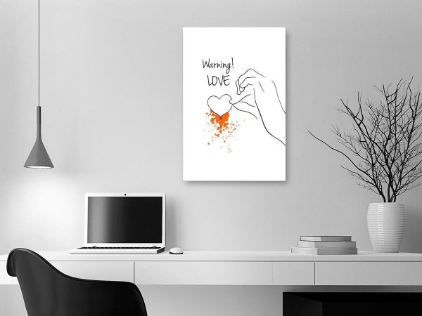 Canvas Print - Warning! Love (1 Part) Vertical