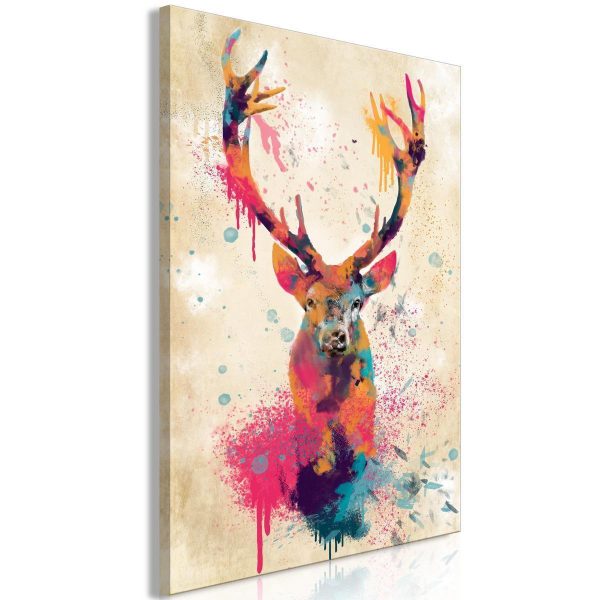 Canvas Print - Watercolor Deer (1 Part) Vertical
