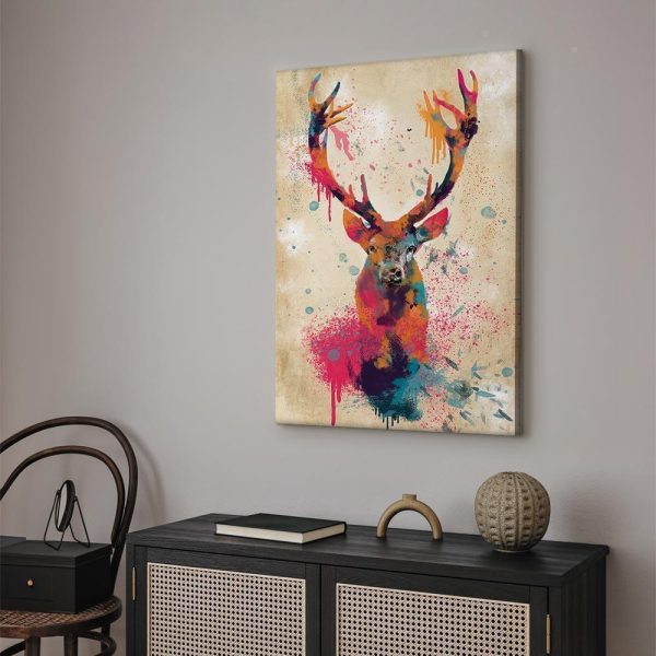 Canvas Print - Watercolor Deer (1 Part) Vertical