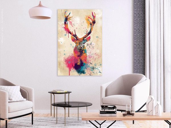 Canvas Print - Watercolor Deer (1 Part) Vertical