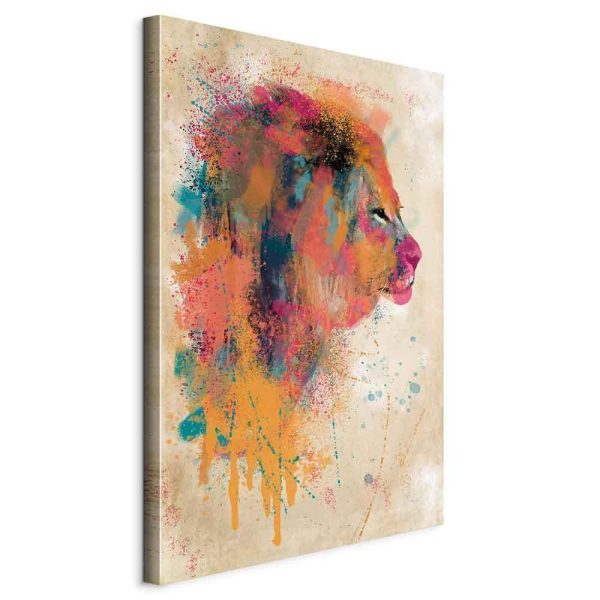 Canvas Print - Watercolor Lion (1 Part) Vertical