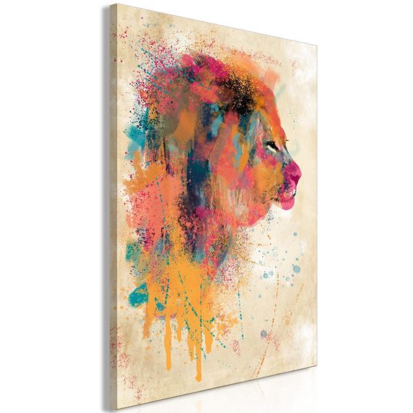 Canvas Print - Watercolor Lion (1 Part) Vertical