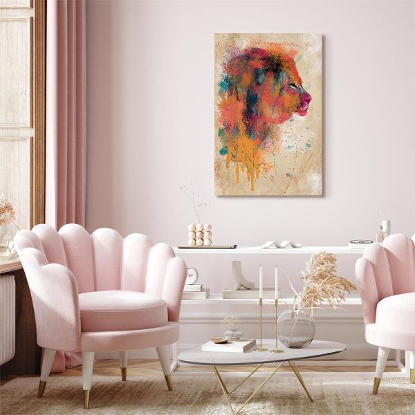 Canvas Print - Watercolor Lion (1 Part) Vertical