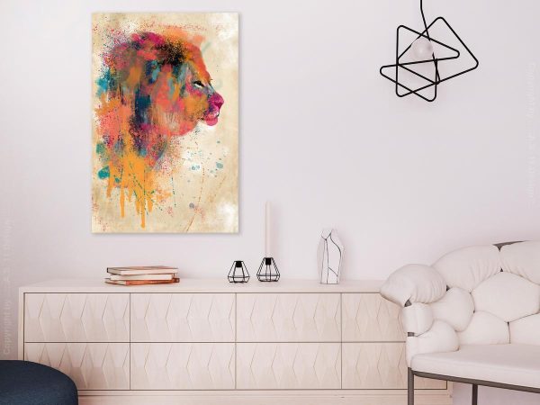 Canvas Print - Watercolor Lion (1 Part) Vertical