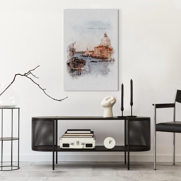 Canvas Print - Watercolour Venice (1 Part) Vertical - Image 3