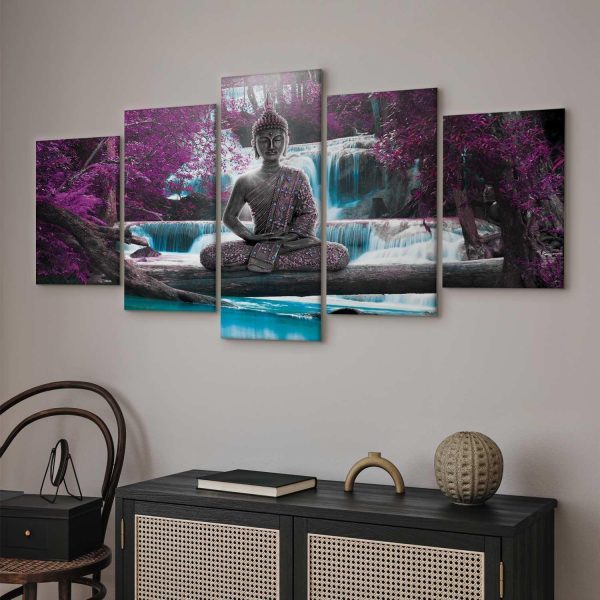 Canvas Print - Waterfall and Buddha - Image 3