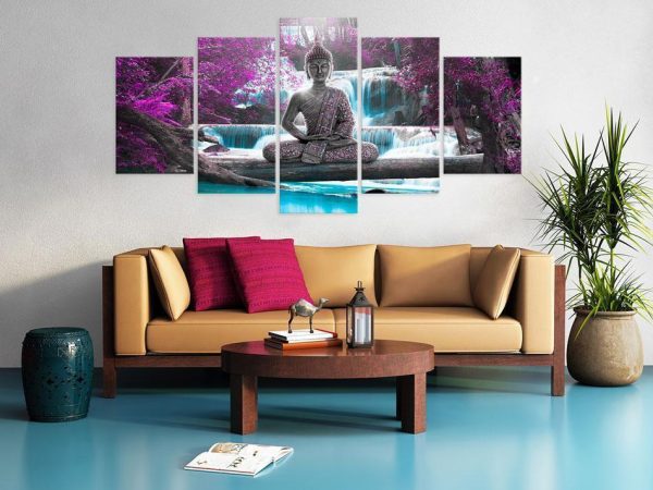 Canvas Print - Waterfall and Buddha - Image 4