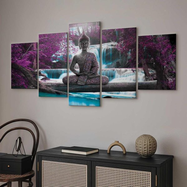 Canvas Print - Waterfall and Buddha