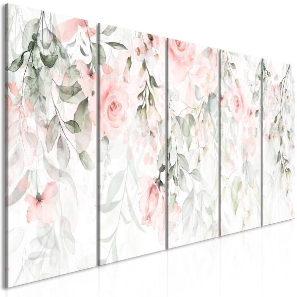 Canvas Print - Waterfall of Roses (5 Parts) Narrow - First Variant