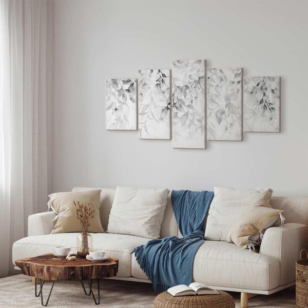 Canvas Print - Waterfall of Roses (5 Parts) Wide - Third Variant