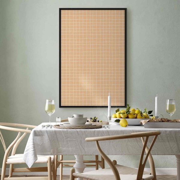 Canvas Print - Waving Lines - Creamy Grid on a Noisy Pastel Background