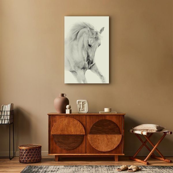 Canvas Print - White Horse (1 Part) Vertical - Image 3