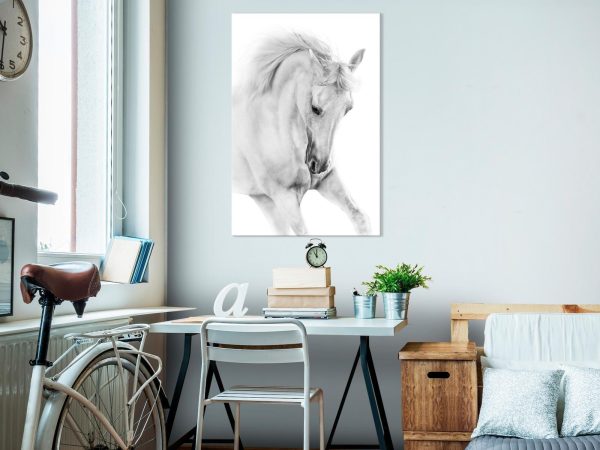 Canvas Print - White Horse (1 Part) Vertical - Image 4