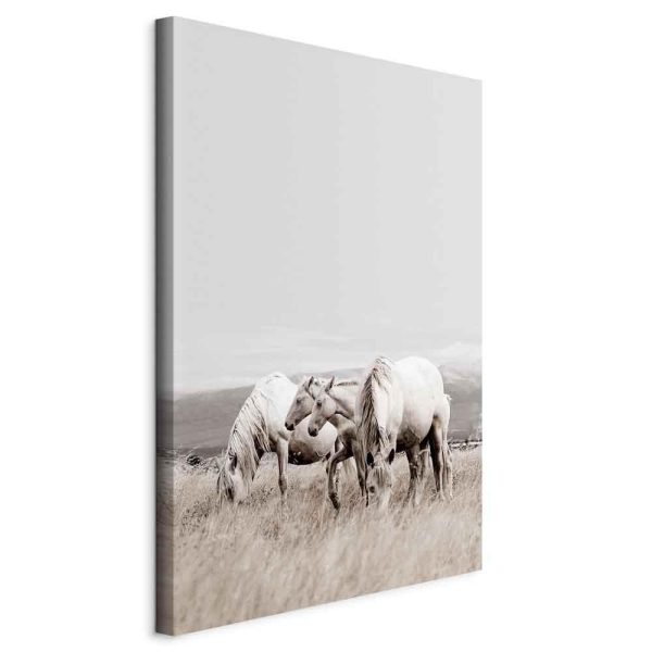 Canvas Print - White Horses (1 Part) Vertical