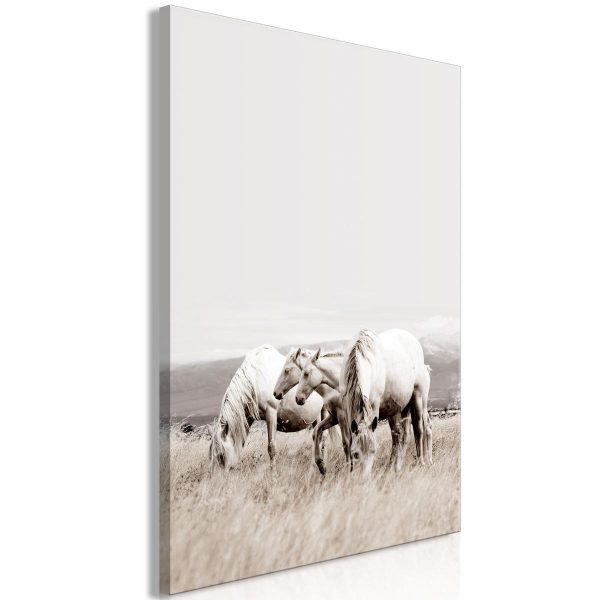 Canvas Print - White Horses (1 Part) Vertical