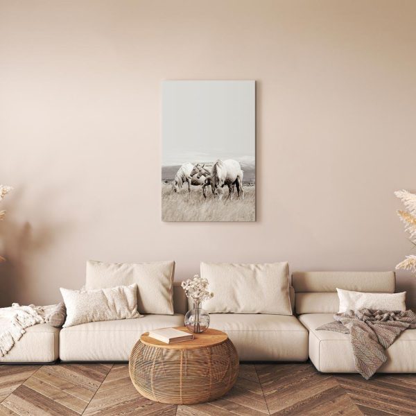 Canvas Print - White Horses (1 Part) Vertical