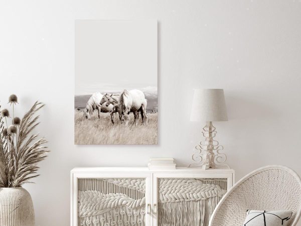 Canvas Print - White Horses (1 Part) Vertical