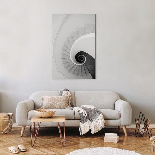 Canvas Print - White Stairs (1 Part) Vertical