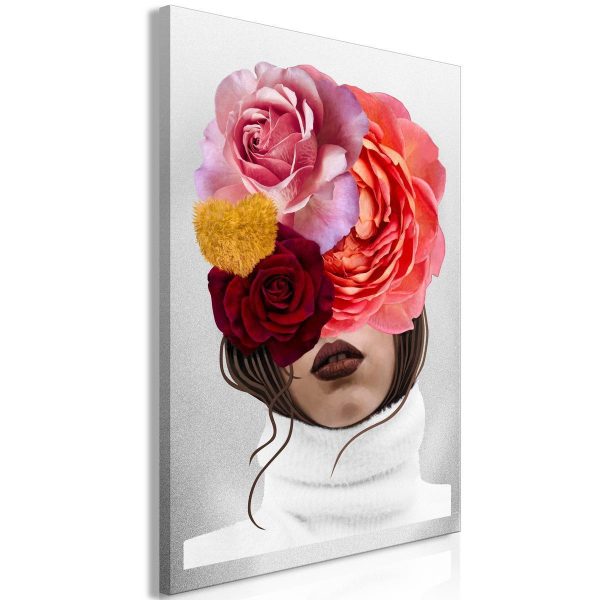 Canvas Print - White Turtleneck (1 Part) Vertical