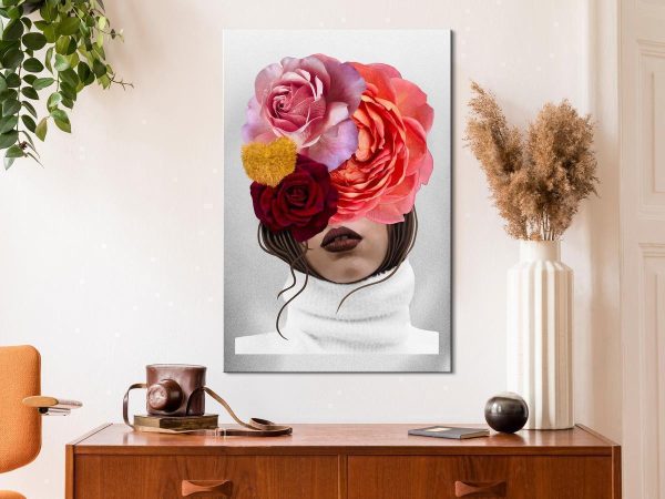 Canvas Print - White Turtleneck (1 Part) Vertical