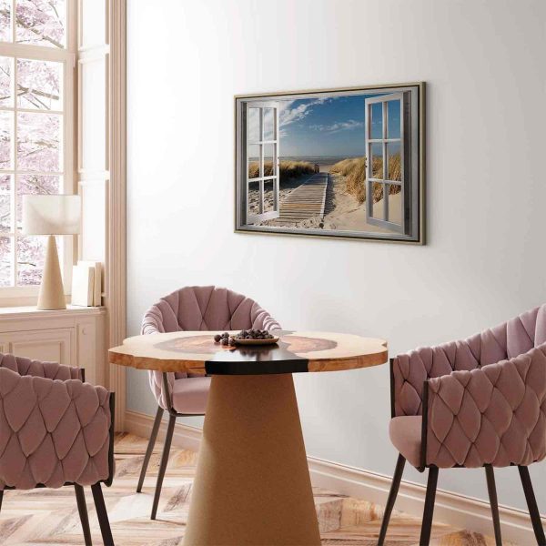Canvas Print - Window: View of the Beach