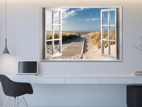 Canvas Print - Window: View of the Beach