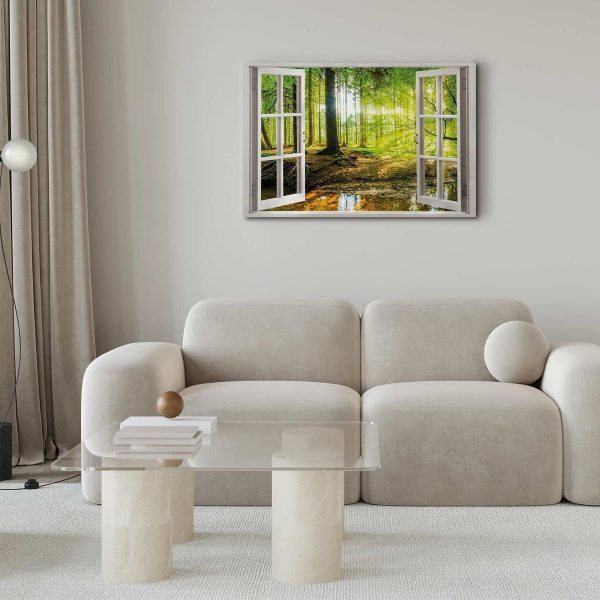 Canvas Print - Window: View on Forest
