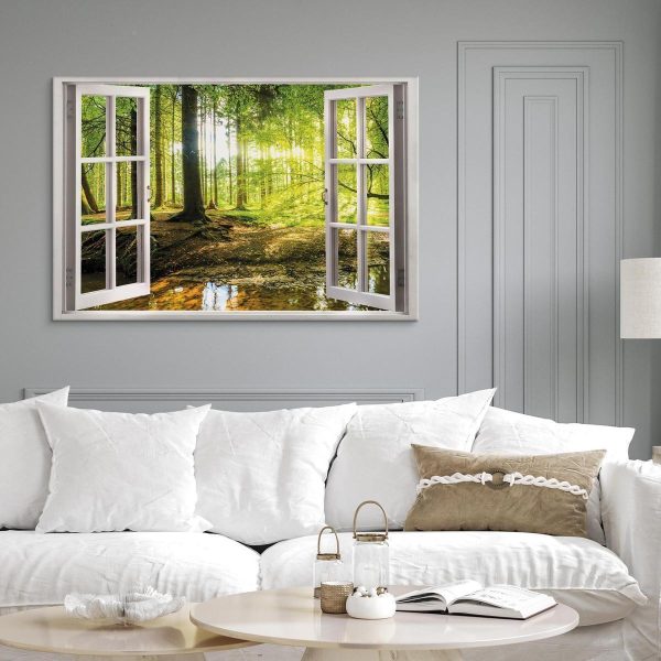 Canvas Print - Window: View on Forest