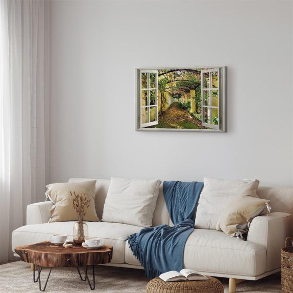 Canvas Print - Window: View on Pergola