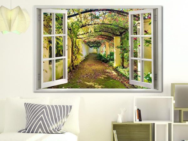 Canvas Print - Window: View on Pergola