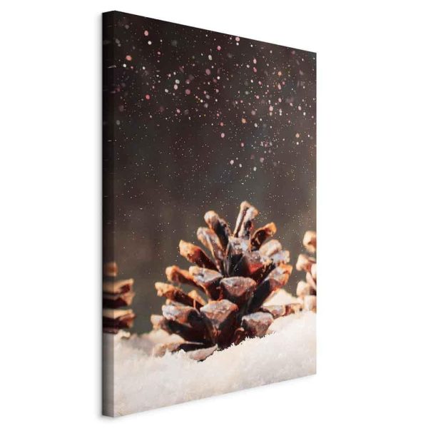 Canvas Print - Winter Pine Cone (1 Part) Vertical