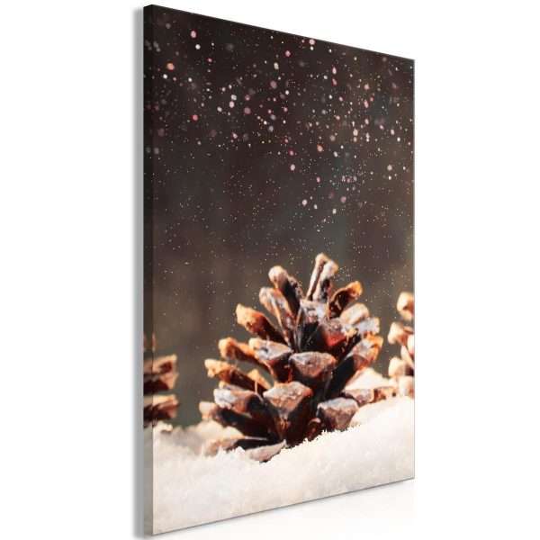Canvas Print - Winter Pine Cone (1 Part) Vertical