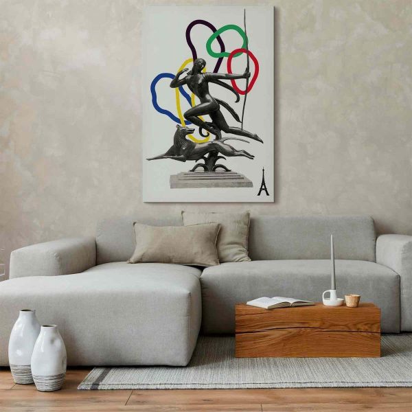 Canvas Print - Woman With Dog - Illustration