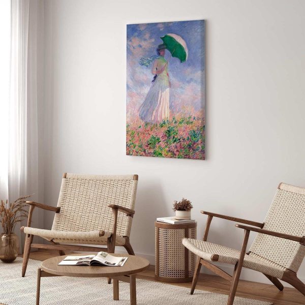 Canvas Print - Woman with a Parasol, facing right
