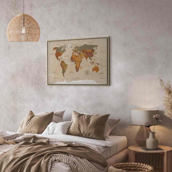 Canvas Print - World Map: Beige Chic