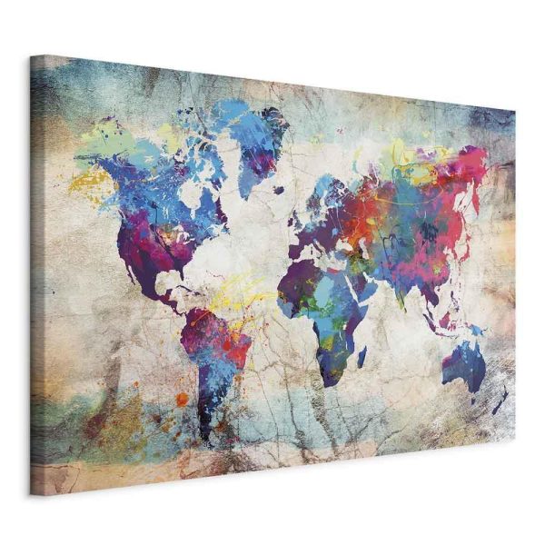 Canvas Print - World Map: Colourful Madness