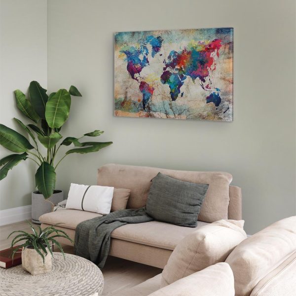 Canvas Print - World Map: Colourful Madness